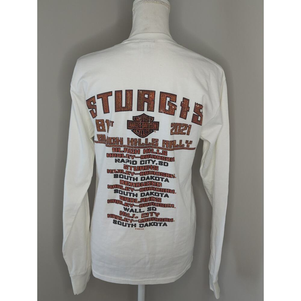 Harley Davidson logo Sturgis Long Sleeve White Small Shirt